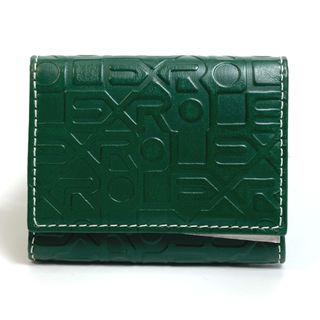 ロレックス(ROLEX)のロレックス ROLEX エンボス ロゴ 4158470 ノベルティ 非売品 小銭入れ コインケース レザー グリーン 新品同様(コインケース/小銭入れ)