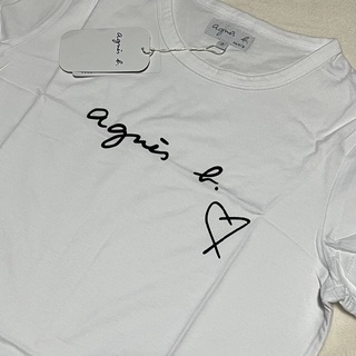 アニエスベー(agnes b.)のagnes b.アニエスベー☆新品ロゴハート半袖Tシャツ☆ホワイト☆3(Tシャツ(半袖/袖なし))