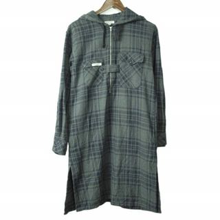 エンジニアードガーメンツ(Engineered Garments)のEngineered Garments エンジニアードガーメンツ アメリカ製 Long Bush Shirt - Heavy Twill Plaid ロングブッシュシャツ ヘビーツイルチェック XS グレー/ネイビー 長袖 プルオーバー アノラック パーカー トップス【中古】【Engineered Garments】(シャツ)