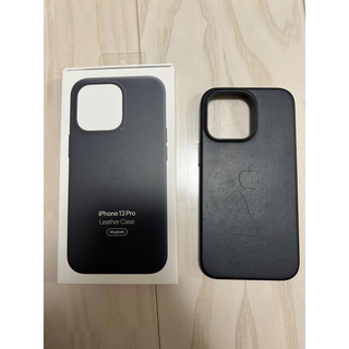 アップル(Apple)のiPhone13pro 純正レザーケース　黒(iPhoneケース)