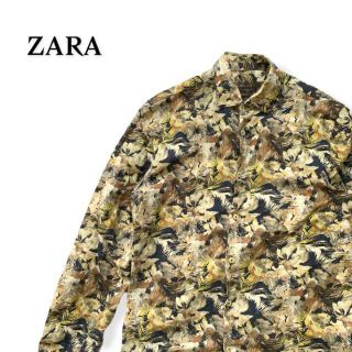 ザラ(ZARA)のZARA ザラ　アロハシャツ　長袖　総柄　柄シャツ　リネン(シャツ)