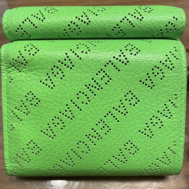 最新作　バレンシアガ　ネオングリーン三つ折り財布