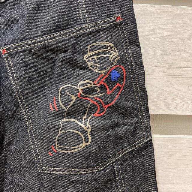 90s スクールオブハードノックス ワイド デニムショーツ バギーパンツ