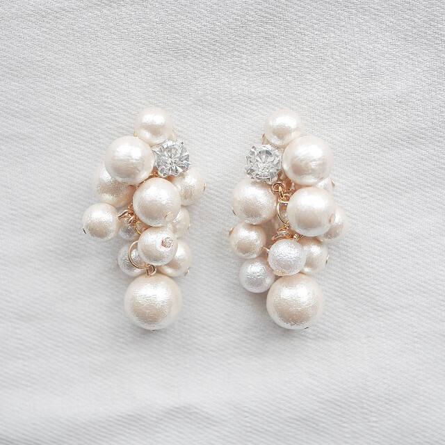 226.Little grapes♡pearl pearl! ピアス♡イヤリング ハンドメイドのアクセサリー(ピアス)の商品写真