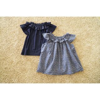 ロペピクニック(Rope' Picnic)のロペピクニックキッズ＆リバティプリント フリルカットソーブラウス 120サイズ(Tシャツ/カットソー)