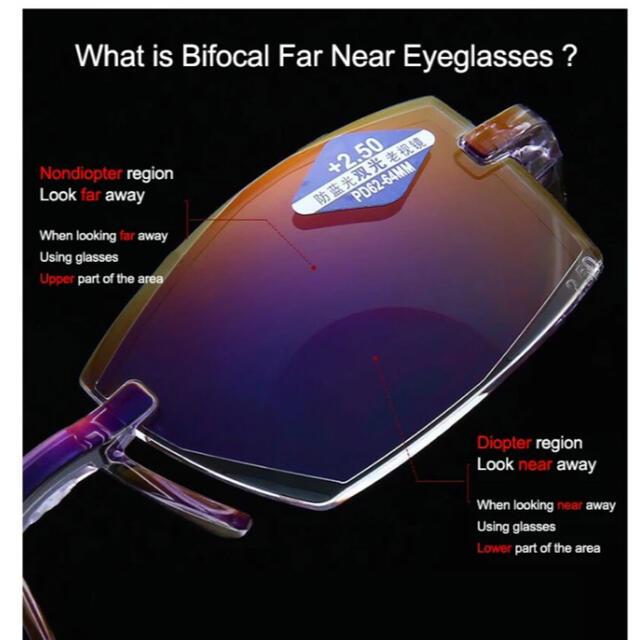 老眼鏡　遠近両用　2.5   4.0   1点 メンズのファッション小物(サングラス/メガネ)の商品写真