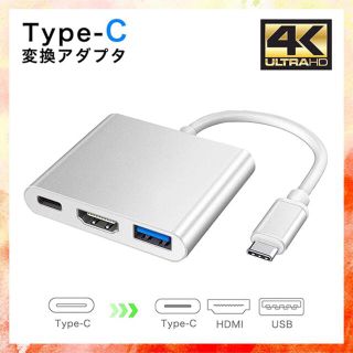 USBアダプタ 変換 多機能 3種類ポート Type-Cポート HDMIポート(PC周辺機器)