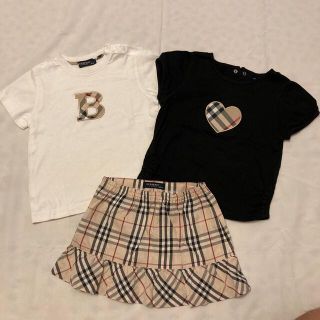 バーバリー(BURBERRY)のバーバリー　キッズ　Tシャツ&スカート　3点セット(Tシャツ/カットソー)