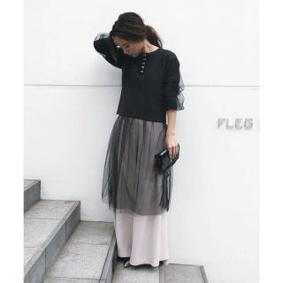 アメリヴィンテージ(Ameri VINTAGE)のSHEER LAYERED KNIT(ニット/セーター)