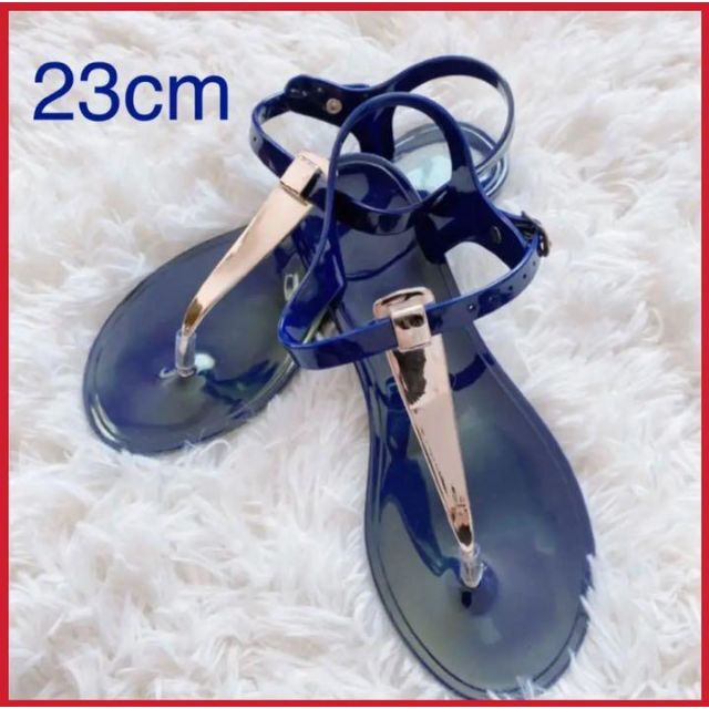 ■新品■ San-aiシンプル トング ダークネイビーサンダル レディース レディースの靴/シューズ(サンダル)の商品写真