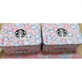 スターバックスコーヒー(Starbucks Coffee)の5/15〆◎スタバ桜2022限定クッキー空き缶ピンク花収納アクセサリー小物入れ好(ケース/ボックス)