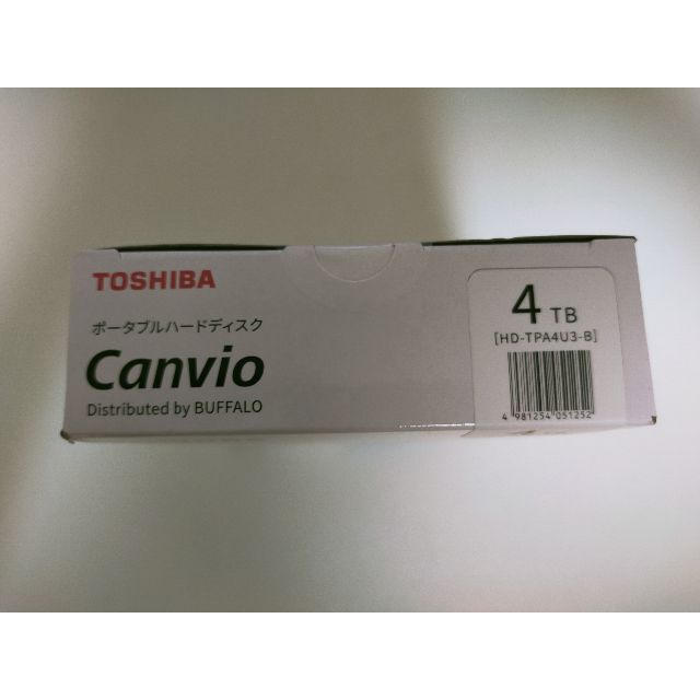 TOSHIBA ポータブルHDD HD-TPA4U3-B 未使用PC/タブレット