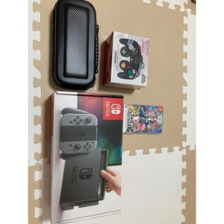 ニンテンドースイッチ(Nintendo Switch)のNintendo Switch グレー 本体 スマブラsp Gコン　携帯ケース(家庭用ゲーム機本体)