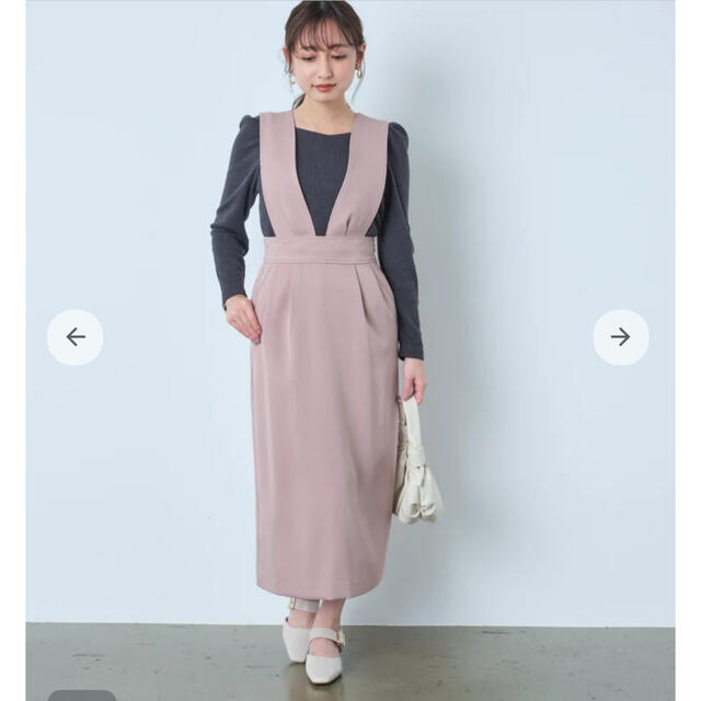 ★COHINA コヒナ2wayIラインジャンパースカート　ピンク