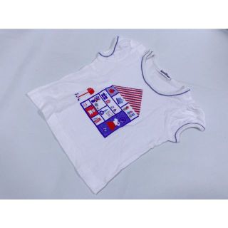 ファミリア(familiar)のfamiliarファミリア半袖Tシャツワッフル80cmプリント白ホワイト子供服(Ｔシャツ)