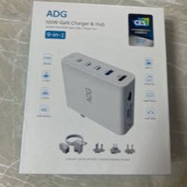 ■新品未使用■ADG 100W GaN ACアダプタ＆多機能ハブ