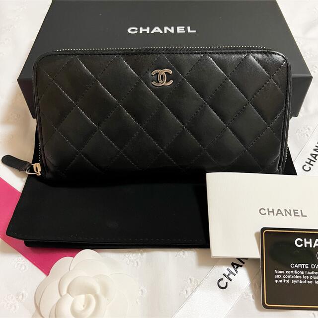 最初の CHANEL - 【専用】シャネル 長財布 マトラッセ 黒 ラウンド