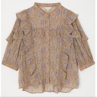 マウジー(moussy)のmoussy SHEER FLOWER RUFFLE BLOUSE(シャツ/ブラウス(半袖/袖なし))