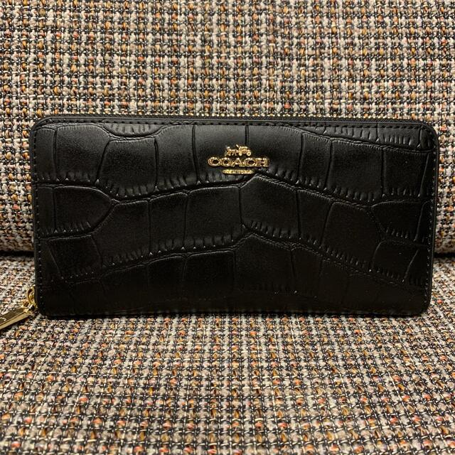 COACH(コーチ)の53836 コーチ　長財布　黒　クロコダイル レディースのファッション小物(財布)の商品写真