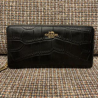 コーチ(COACH)の53836 コーチ　長財布　黒　クロコダイル(財布)