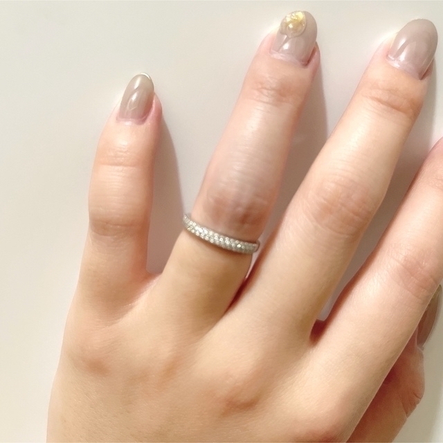 STAR JEWELRY(スタージュエリー)のスタージュエリー　ハーフエタニティ　ダイアモンド0.15ct　K18 ホワイト レディースのアクセサリー(リング(指輪))の商品写真