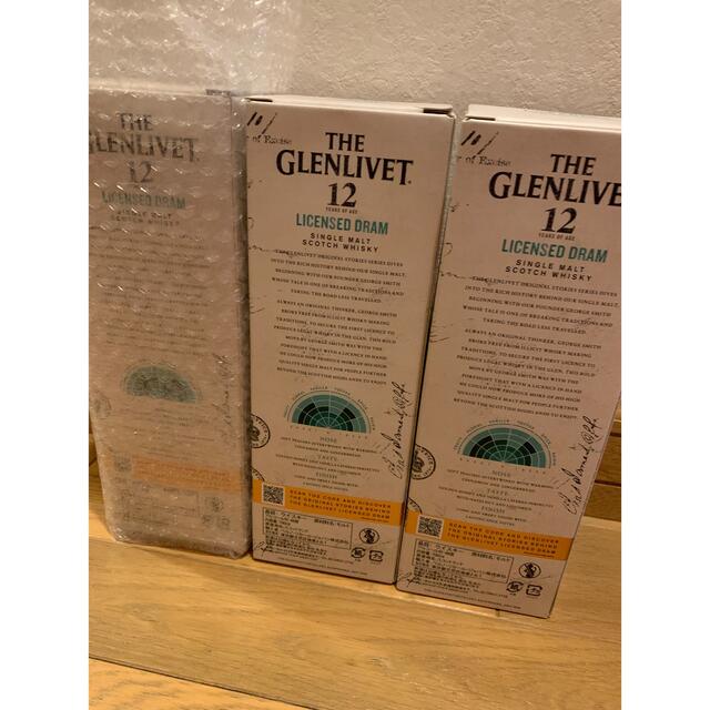 【限定品】グレンリベット 12年 ライセンスドドラム　３本セット 食品/飲料/酒の酒(ウイスキー)の商品写真