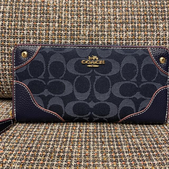 【新品・未使用】COACH コーチ 長財布 デニムブルー