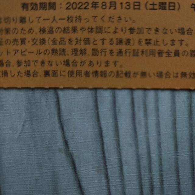 コミケ c100 コミックマーケット100 1日目 サークルチケット 通行証 チケットのイベント(その他)の商品写真