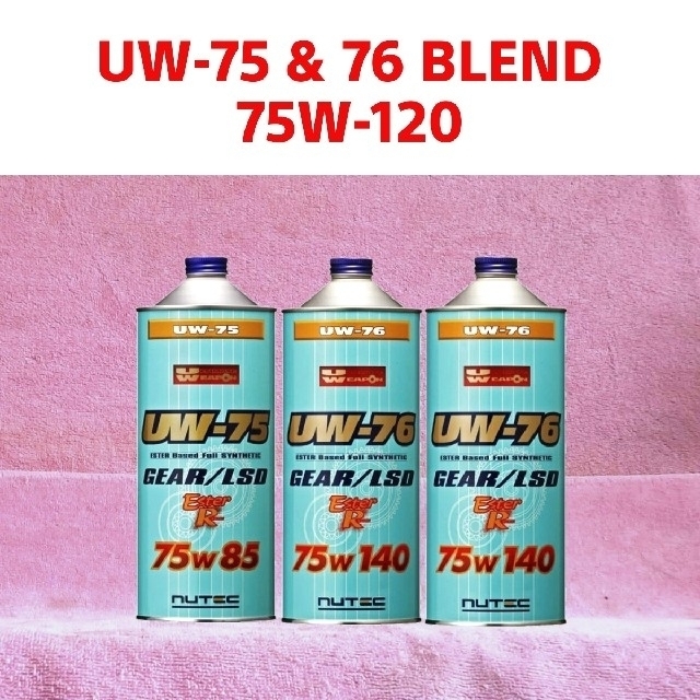 NUTEC UW-75 & 76 Blend 75w120(相当) 2.85LNUTECオイル交換ラベル1枚