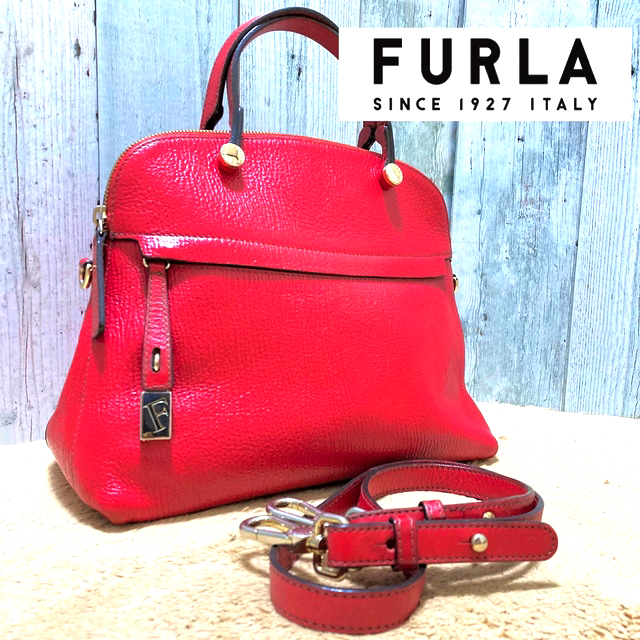 Furla - 【FURLA】パイパー 赤 サフィアーノ M 2wayの通販 by HIDE's ...