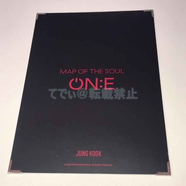 BTSジョングク 直筆サイン「MAP OF SOUL ON:E」プレミアムフォト