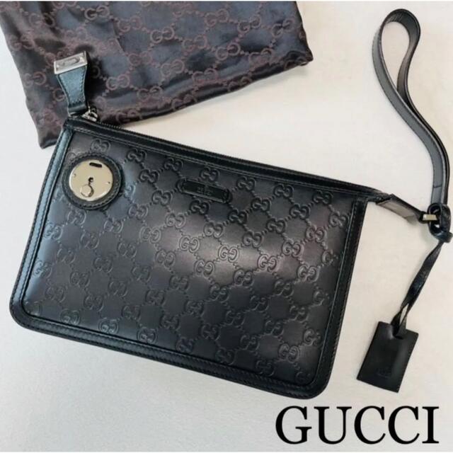 Gucci - 極美品□GUCCI□シマ セカンドバッグ クラッチバッグ□鍵付き