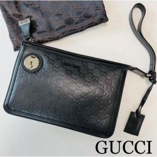 グッチ(Gucci)の極美品■GUCCI■シマ　セカンドバッグ クラッチバッグ■鍵付き■保管袋付属(セカンドバッグ/クラッチバッグ)