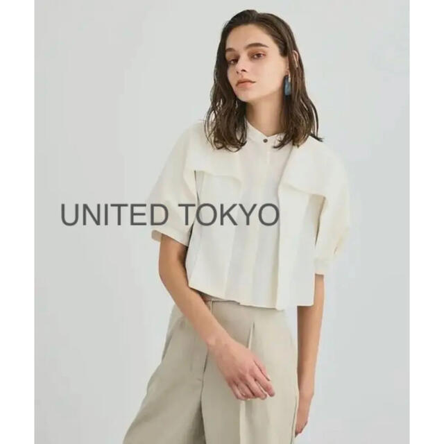 UNITED TOKYO ユナイテッドトウキョウ サテンショートブラウス 【祝