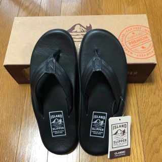 アイランドスリッパ(ISLAND SLIPPER)の新品未使用！  ISLAND SLIPPER レザーサンダル  黒　US10(サンダル)