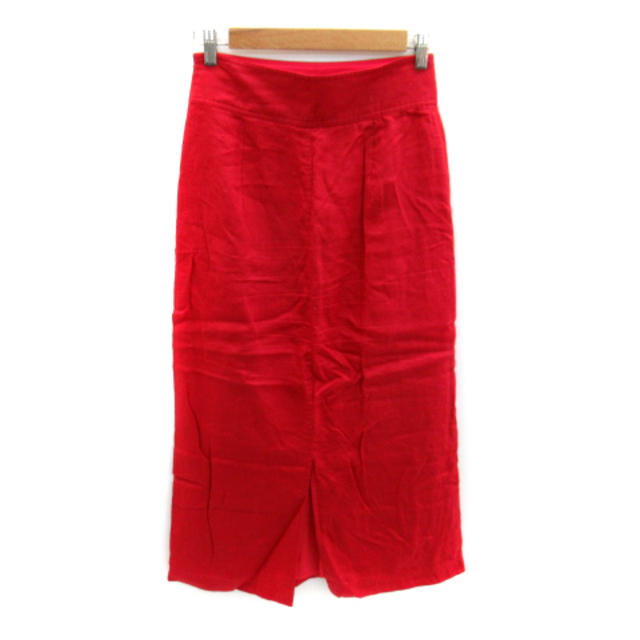 Mila Owen(ミラオーウェン)のミラオーウェン タイトスカート ロング丈 マキシ丈 スリット リネン 1 赤 レディースのスカート(ロングスカート)の商品写真