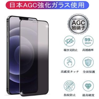 iPhone12promax強化ガラスフィルム　覗き見防止　9HiPhone12(保護フィルム)