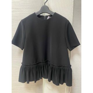 バーニーズニューヨーク(BARNEYS NEW YORK)のyoko chan ヨーコチャン　フリルギャザートップス(カットソー(半袖/袖なし))