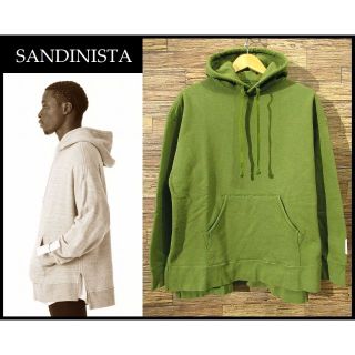 サンディニスタ(Sandinista)の美品 サンディニスタ 20ss サイドスリット スウェット パーカー オリーブ(パーカー)