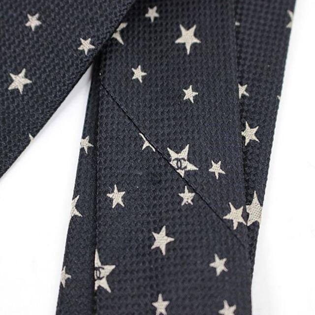 限定セールSALE シャネル ネクタイ ブラック シルク ロゴ 美品 星