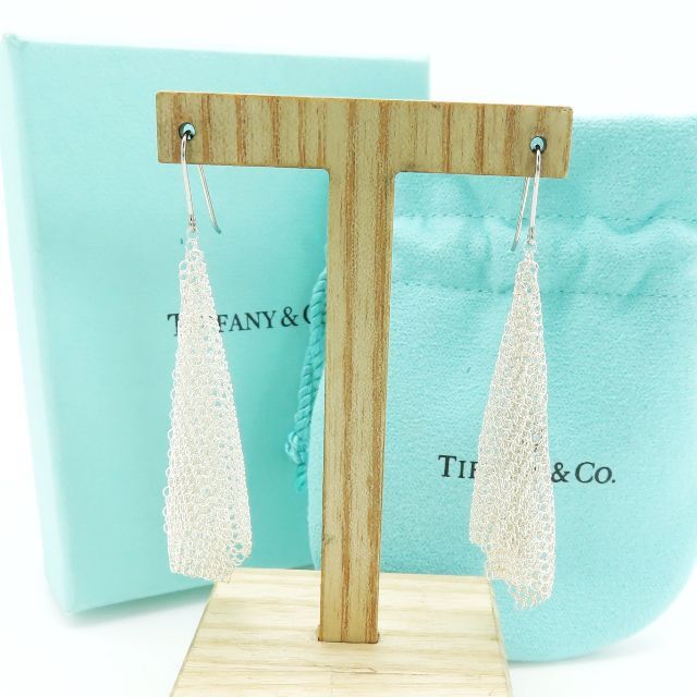 Tiffany & Co.(ティファニー)の極希少 美品 ティファニー スカーフ メッシュ フリンジ フック ピアス FM3 レディースのアクセサリー(ピアス)の商品写真