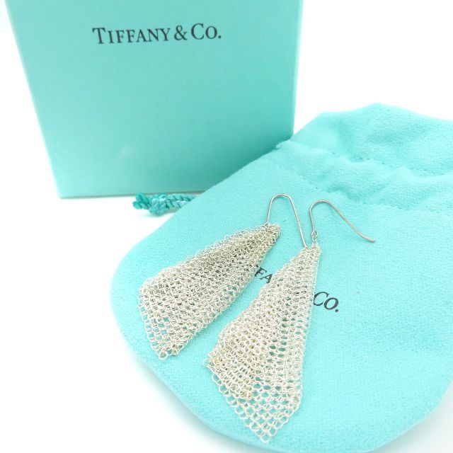 Tiffany & Co.(ティファニー)の極希少 美品 ティファニー スカーフ メッシュ フリンジ フック ピアス FM3 レディースのアクセサリー(ピアス)の商品写真