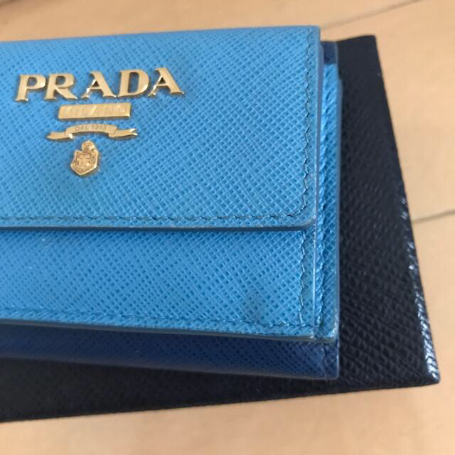 極美品 PRADA プラダ 三つ折り財布 ミニ財布 バイカラー マルチカラー