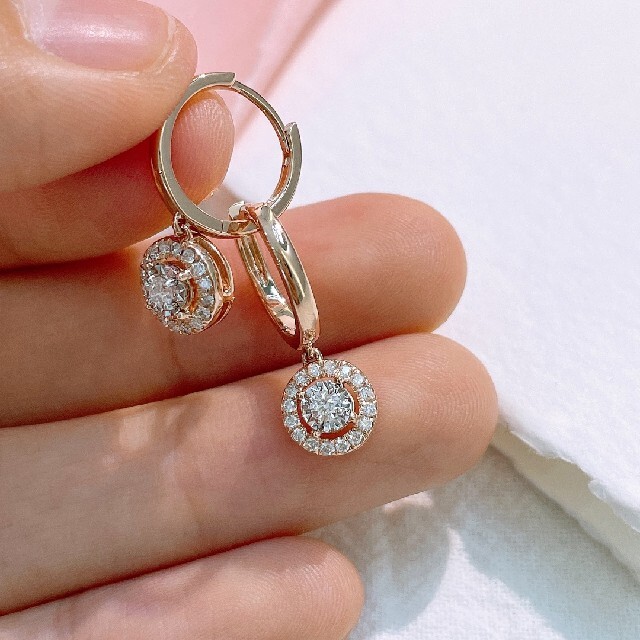 天然ダイヤモンドピアス0.48ct　k18