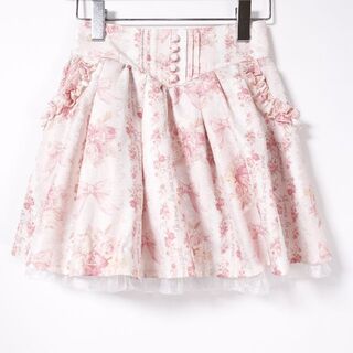 リズリサ(LIZ LISA)のLIZ LISA リズリサ　リボン花柄スカート　ピンク　レディース(ミニスカート)