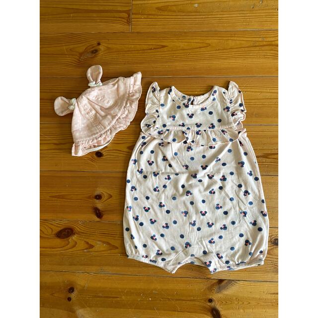 babyGAP(ベビーギャップ)のベビー帽子、babyGAPロンパースセット キッズ/ベビー/マタニティのベビー服(~85cm)(ロンパース)の商品写真