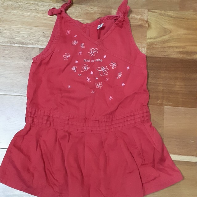 BeBe(ベベ)のべべ♥️ワインレッド♥️ワンピース♥️90、中古 キッズ/ベビー/マタニティのキッズ服女の子用(90cm~)(ワンピース)の商品写真