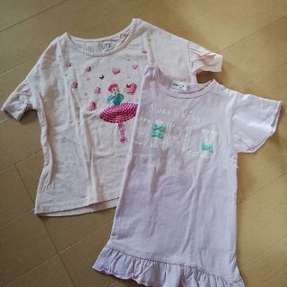 ユニクロ(UNIQLO)の120size☆ユニクロUT他ガーリーTシャツ２枚セット(Tシャツ/カットソー)