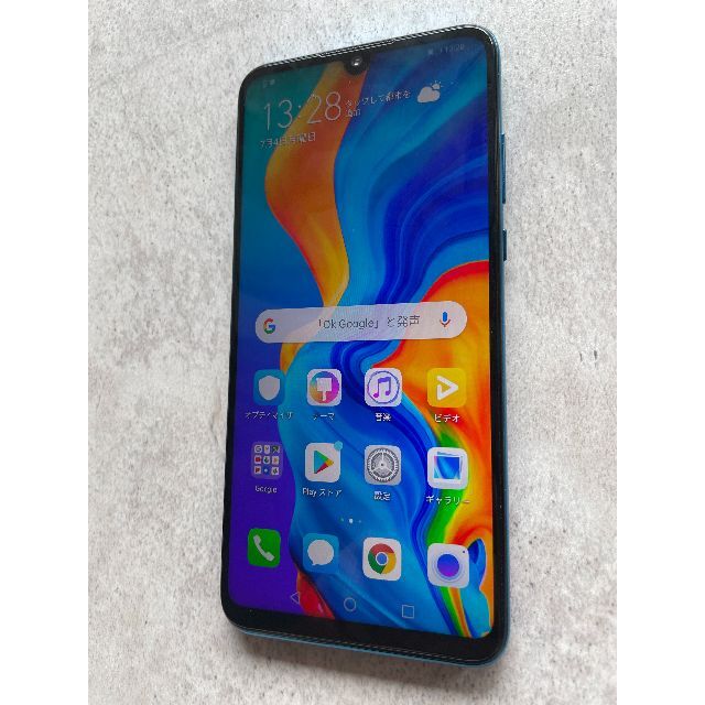 美品】HUAWEI P30 lite 64GB ピーコックブルー simフリー