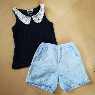 キムラタン(キムラタン)の130size☆Lily ivoryレース生地ハーフパンツとトップス２枚セット(パンツ/スパッツ)